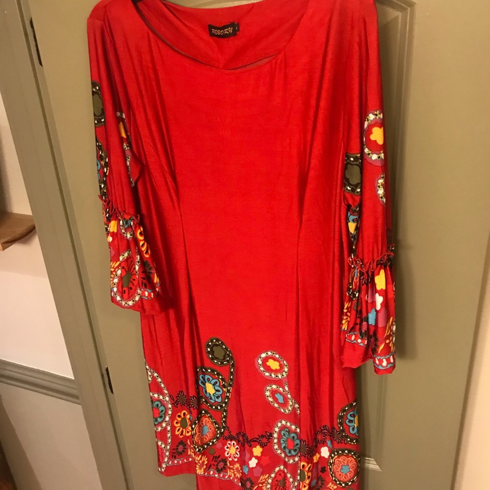 Red midi dress
